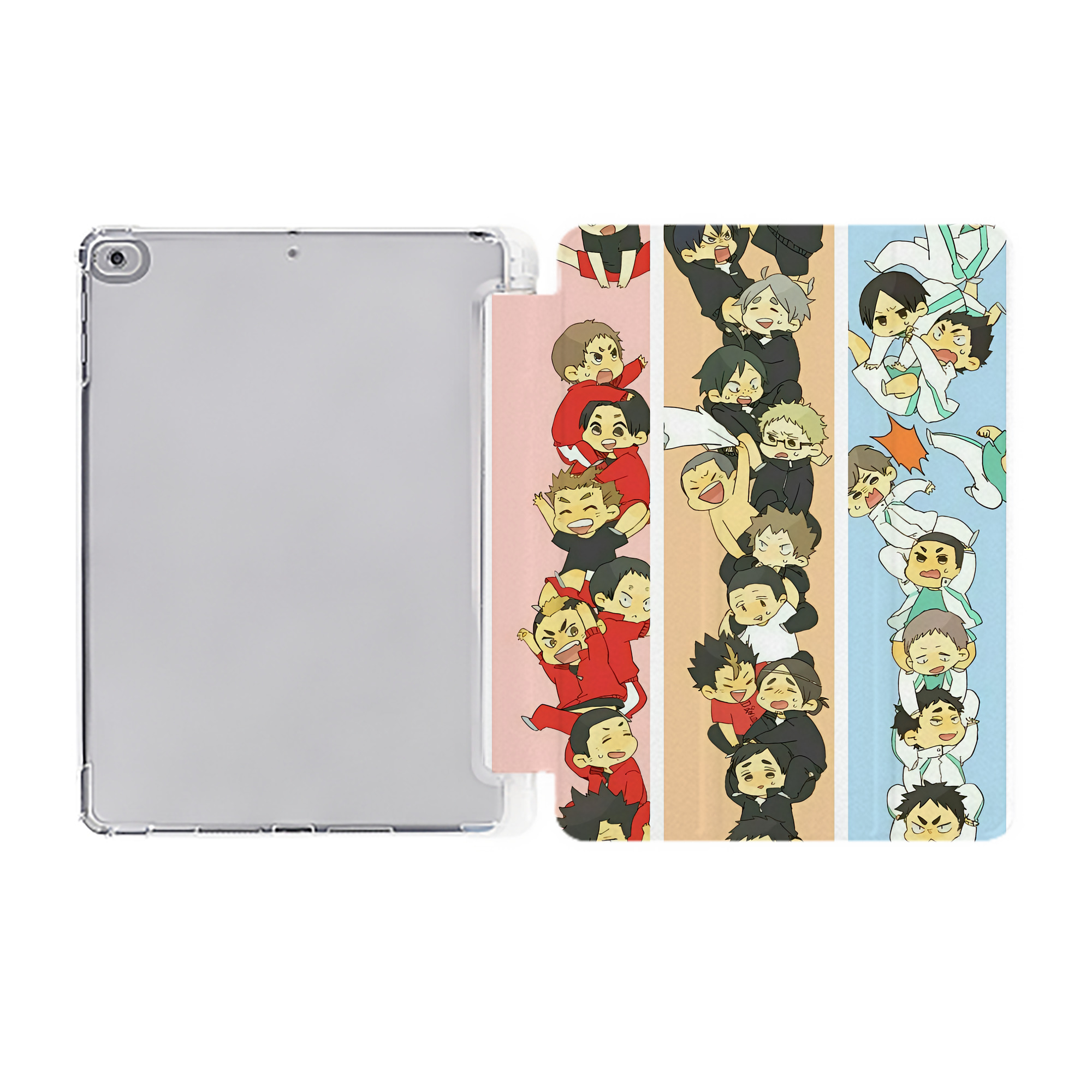 （画像用） ハイキュー!! Haikyu!! IPad ケース ペン収納付き 三つ折りスタンド PUレザー×シリコン 対応機種9.5/10.5/10.9インチ
